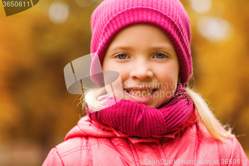 Image of happy beautiful little girl portrait outdoors