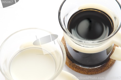 Image of cups of coffee and milk
