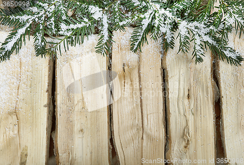 Image of Wood background snow