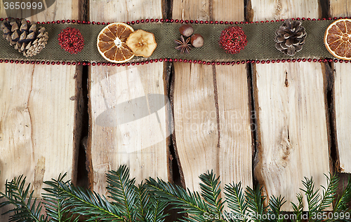 Image of Christmas wood background