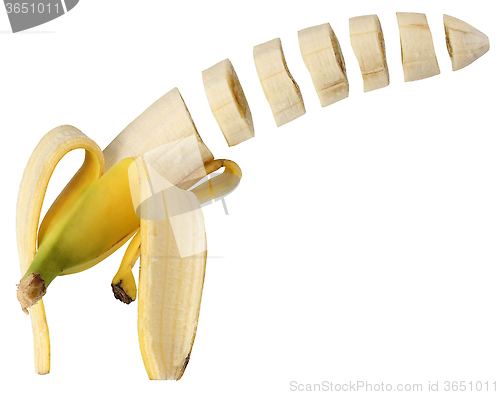 Image of Banana with floating slices