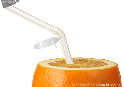 Image of Orange with straw 