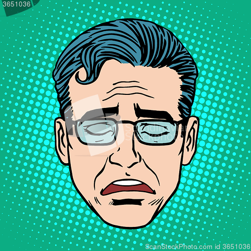Image of Retro Emoji cry face man
