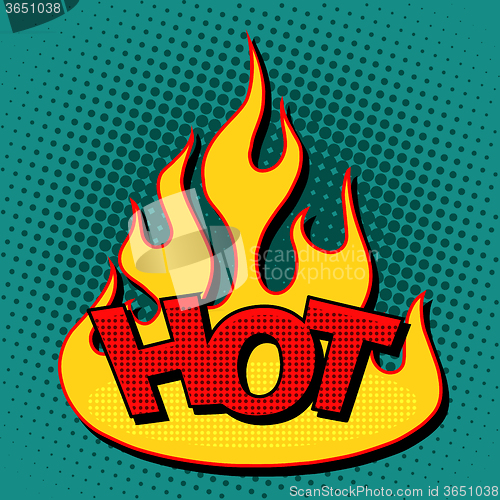 Image of Hot flame silhouette comic text