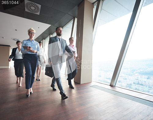 Image of business people group walking