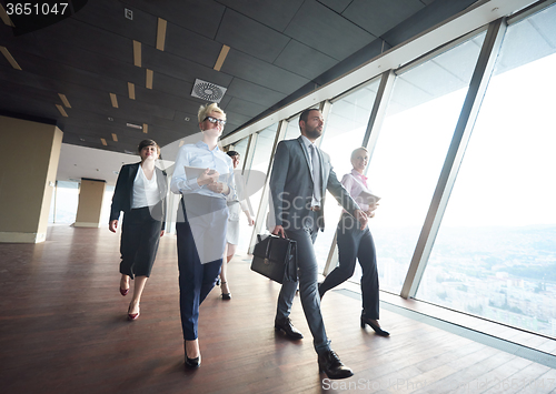 Image of business people group walking