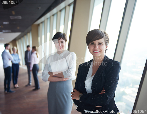 Image of business people group, females as team leaders