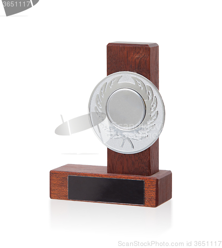 Image of Isolated image of an od trophy made from wood