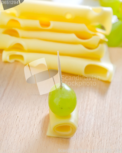 Image of canape with drape and cheese