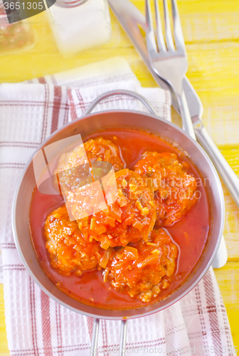 Image of meat ball with tomato sauce