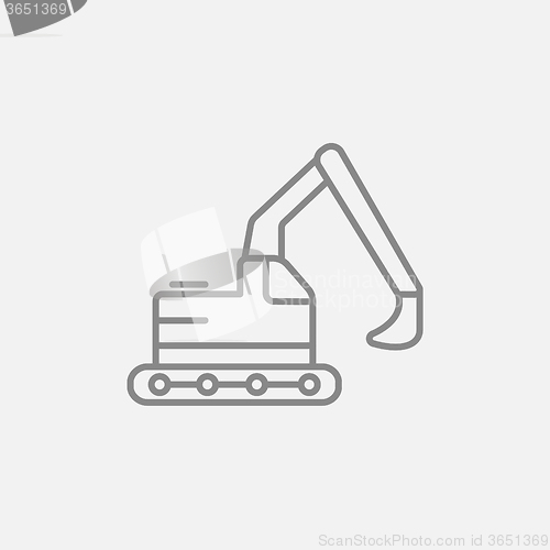 Image of Excavator line icon.