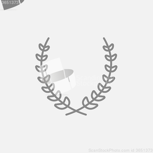 Image of Laurel wreath line icon.