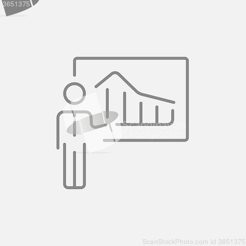 Image of Businessman with infographic line icon.