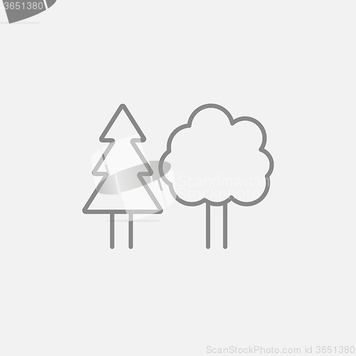 Image of Trees line icon.