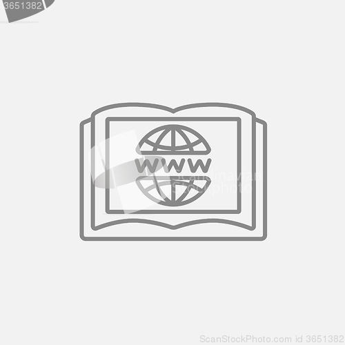Image of International education technology line icon
