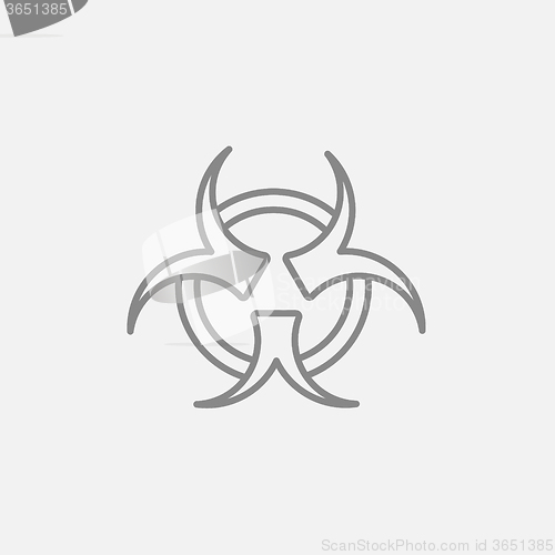 Image of Bio hazard sign line icon.