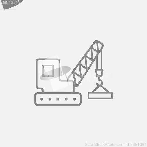 Image of Lifting crane line icon.