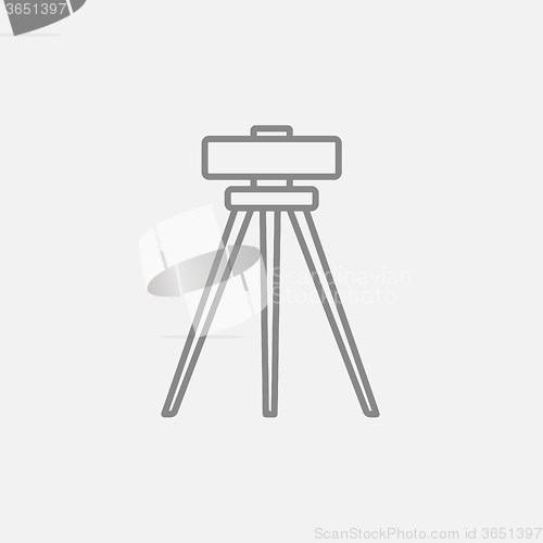 Image of Theodolite on tripod line icon.