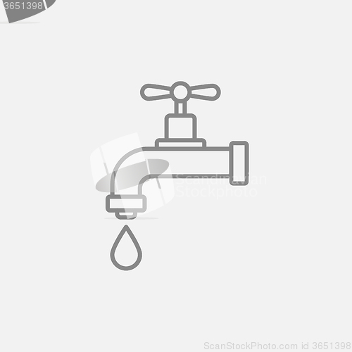 Image of Dripping tap with drop line icon.