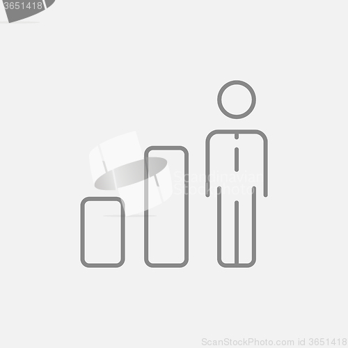 Image of Businessman and graph line icon.