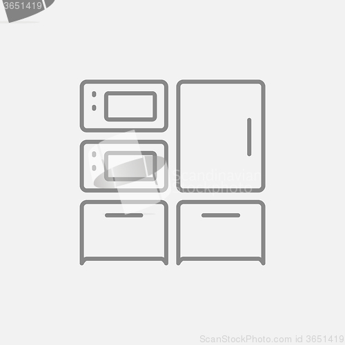 Image of Household appliances line icon.