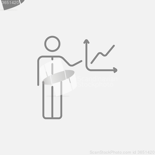 Image of Business report line icon.