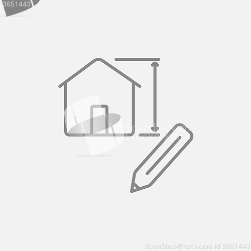 Image of House design line icon.