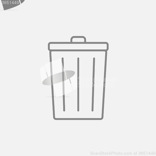 Image of Trash can line icon.