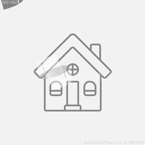 Image of Detached house line icon.