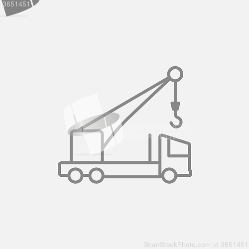 Image of Mobile crane line icon.