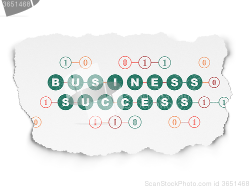 Image of Business concept: Business Success on Torn Paper background