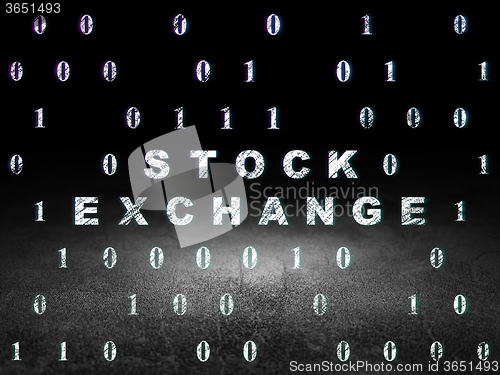 Image of Business concept: Stock Exchange in grunge dark room