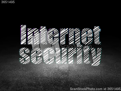 Image of Privacy concept: Internet Security in grunge dark room