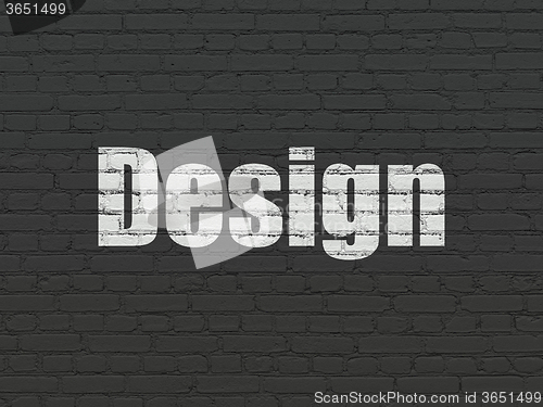 Image of Marketing concept: Design on wall background