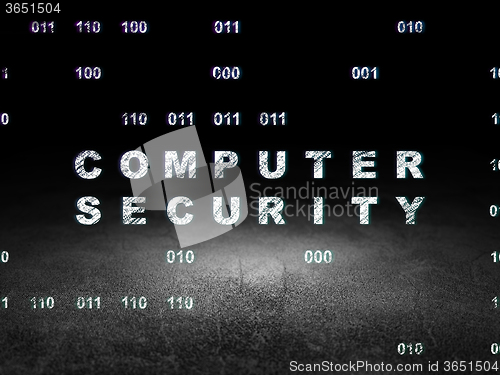 Image of Privacy concept: Computer Security in grunge dark room