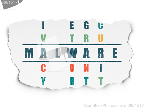 Image of Privacy concept: Malware in Crossword Puzzle