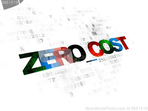 Image of Business concept: Zero cost on Digital background
