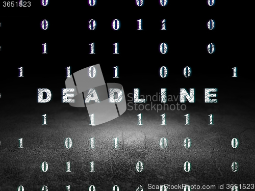 Image of Business concept: Deadline in grunge dark room