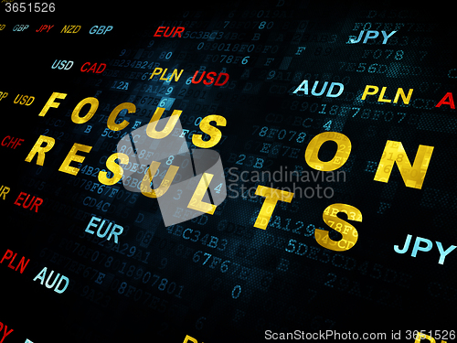 Image of Finance concept: Focus on RESULTS on Digital background