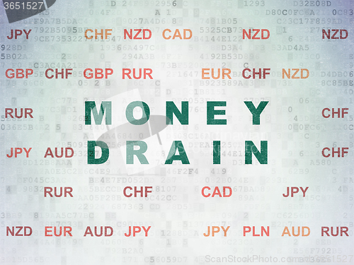 Image of Money concept: Money Drain on Digital Paper background