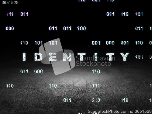 Image of Privacy concept: Identity in grunge dark room