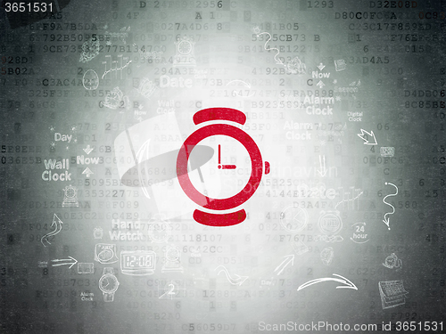 Image of Time concept: Hand Watch on Digital Paper background