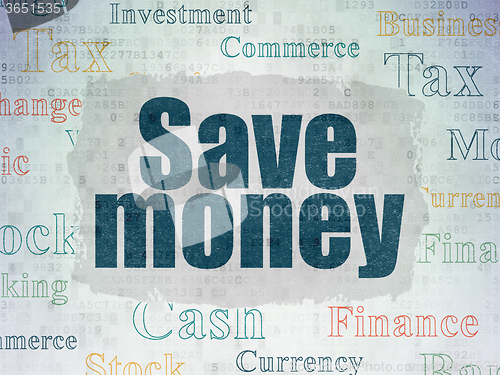 Image of Currency concept: Save Money on Digital Paper background