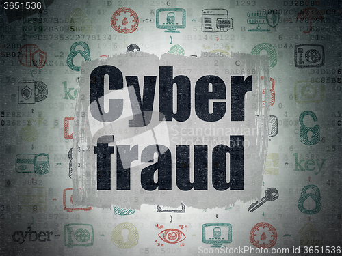 Image of Safety concept: Cyber Fraud on Digital Paper background