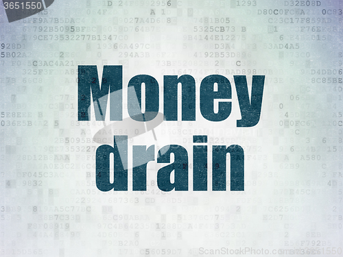 Image of Money concept: Money Drain on Digital Paper background