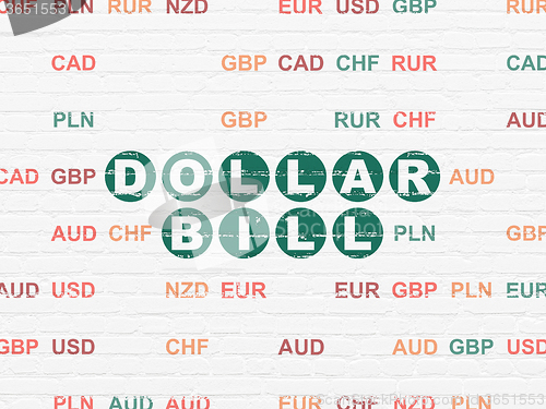 Image of Money concept: Dollar Bill on wall background