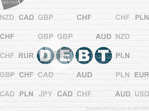 Image of Banking concept: Debt on wall background
