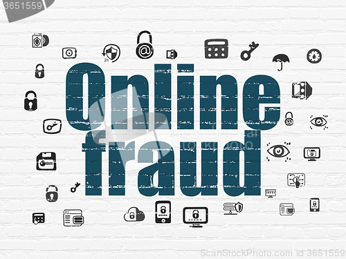 Image of Protection concept: Online Fraud on wall background