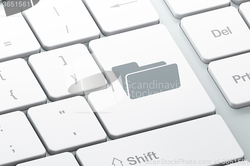 Image of Business concept: Folder on computer keyboard background