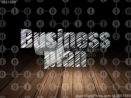 Image of Finance concept: Business Plan in grunge dark room
